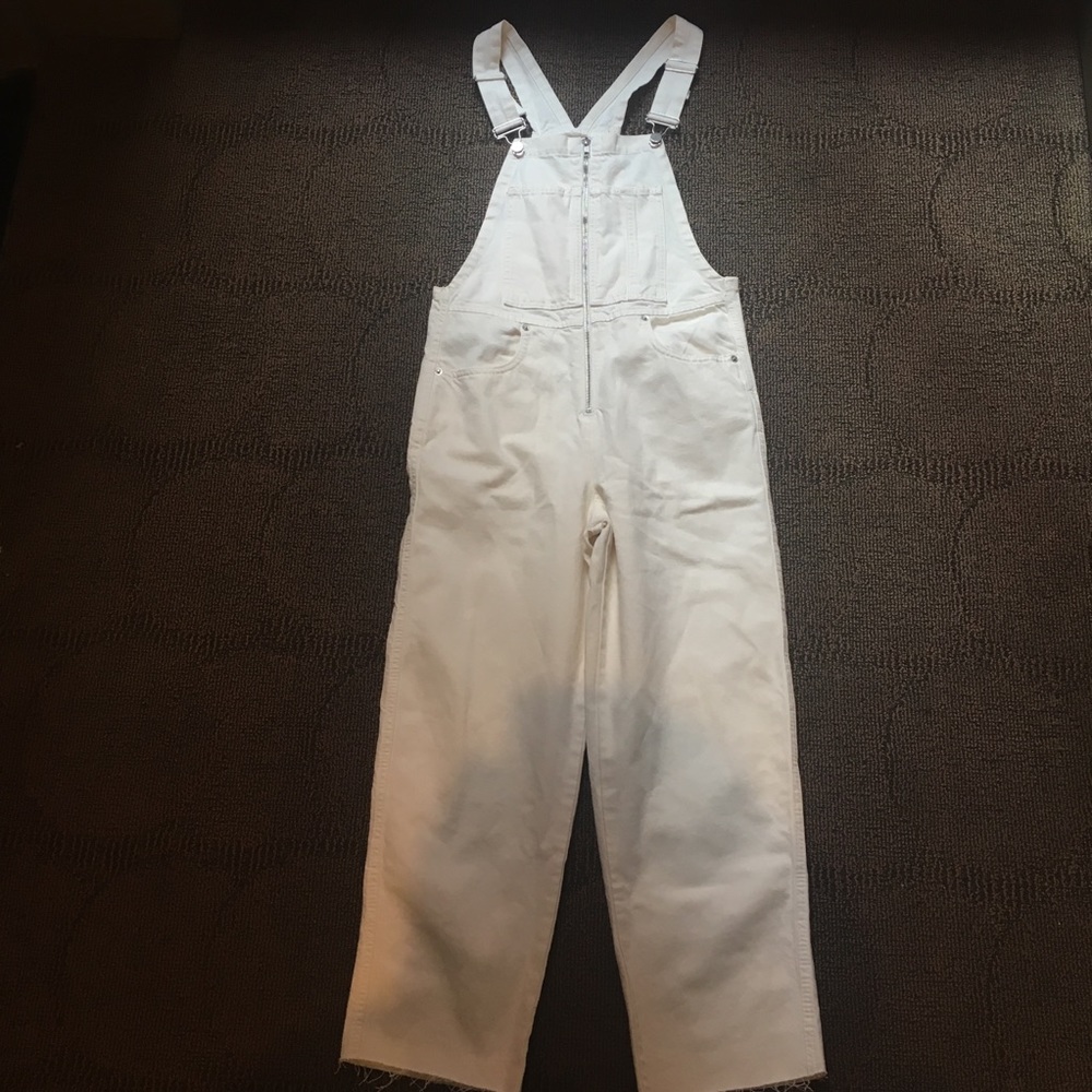ZARA - Zip front overalls pantsuit White, XS - Picture 2 of 5